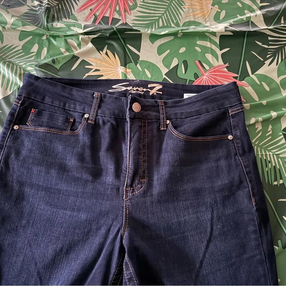 Seven 7 Dark Denim High Rise Skinny Stretch Jeans 16 Women’s - Picture 2 of 8